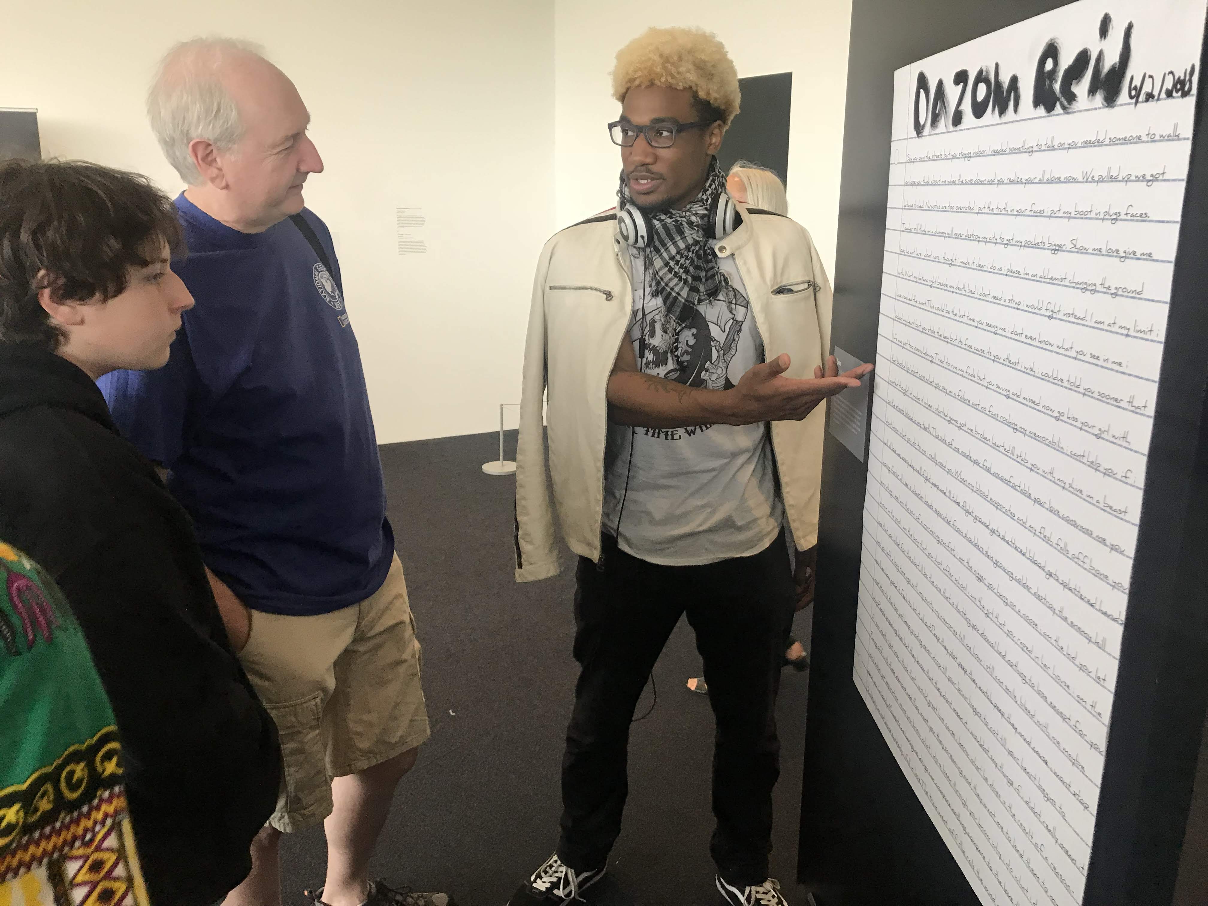 Dazohn Reid giving his presentation at the Hirshhorn